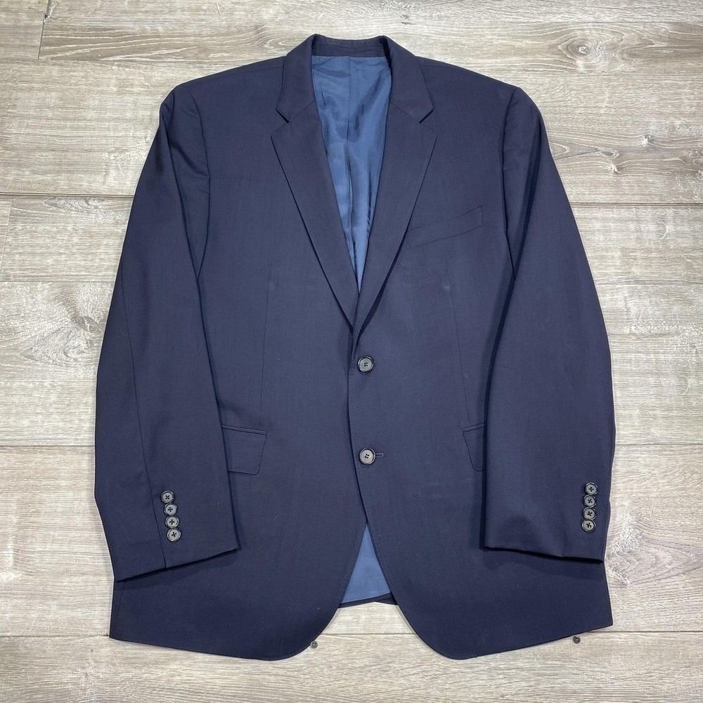 Hugo Boss Blazer Mens 46R Navy The Jam75 Sharp3 Wool Blend Sport Coat Made USA